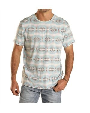 Rock And Roll Cowboy Cowboy Aztec Tee - Gray
