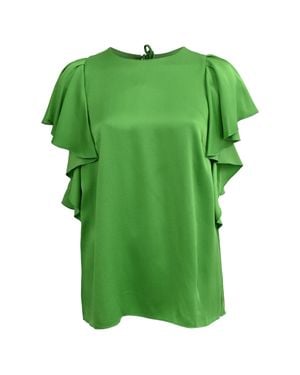 Lanvin Ruffled Sleeve Blouse - Green