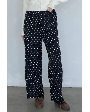 Things Between Jemma Satin Polka Dot Pants - Blue