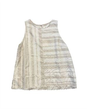 Umgee Horizontal And Vertical Striped Tank - Natural