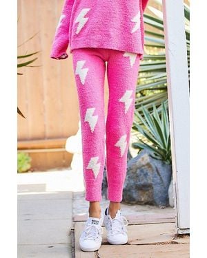 TRUEDAMES High Waist Thunder Pants - Pink