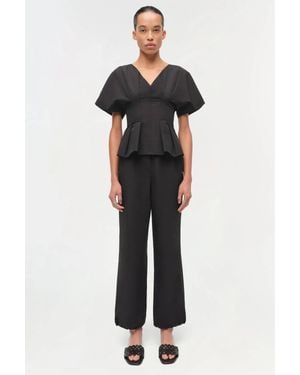 Jonathan Simkhai Rozen V-Neck Top - Black