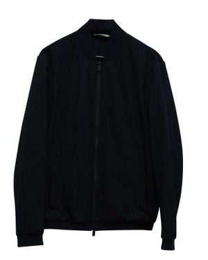 Armani Seersucker Bomber Jacket - Blue