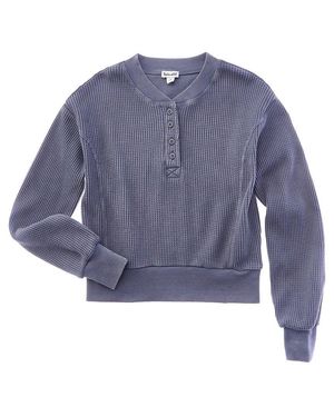 Splendid Thermal Henley Sweatshirt - Blue