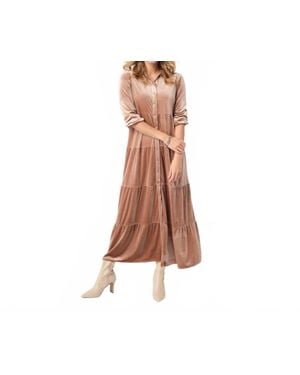 Coco + Carmen Romance Imagined Velour Dress - Brown