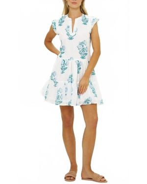 Oliphant Roll Sleeve Dress - Blue