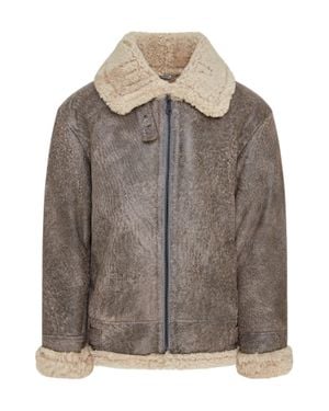 Infinity Leather B3 Ww2 Sheepskin Leather Aviator Jacket-Houston - Brown