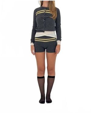Find Me Now Cashmere Stripe Knit Shorts - Multicolor