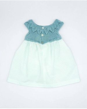 FINA EJERIQUE Kid's Striped Knitted Dress - Blue