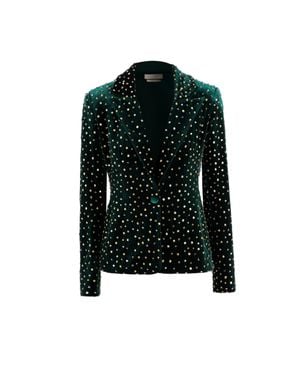 Saiid Kobeisy Velvet Beaded Sequined Tailored Jacket - Black