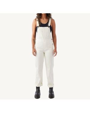 Judy Blue High Waist Cuffed Straight Overalls - White