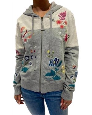 Johnny Was Arla French Terry Sweatshirt - Gray