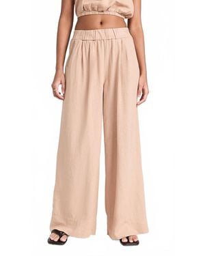 Stateside Linen Wide Leg Pull On Pant - Pink