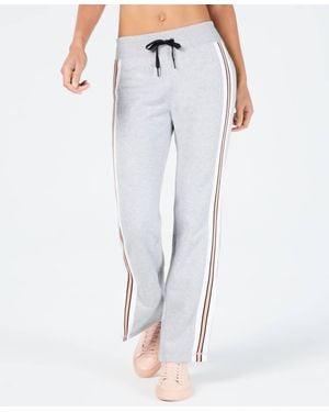 Calvin Klein Activewear Performance Striped Slit Leg Pants - Blue