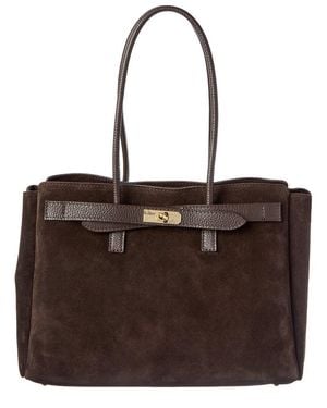 Isabella Rossetti Aurelia Suede Handbag - Brown