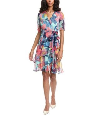 Tahari Printed Mini Dress - Red