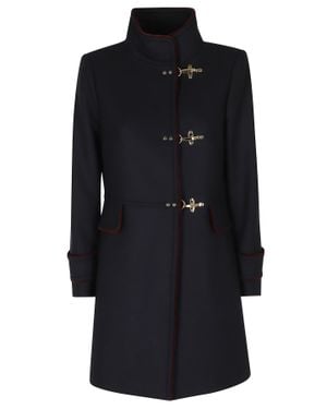 Fay Virginia Campus Three-Hook Virgin Wool-Blend Coat - Black