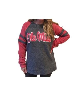 Pressbox Ole Miss Dawn Fleece Top - Red