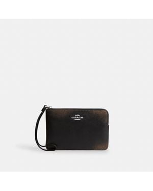 COACH Corner Zip Wristlet - Black
