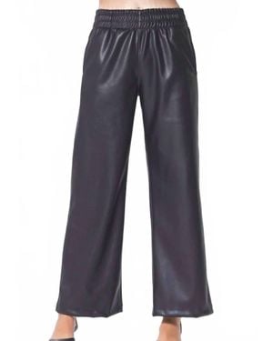 Lamade Winsome Wide Leg Vegan Leather Pants - Blue