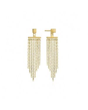 Ania Haie Fringe Fall Ear Jacket Earrings - Metallic