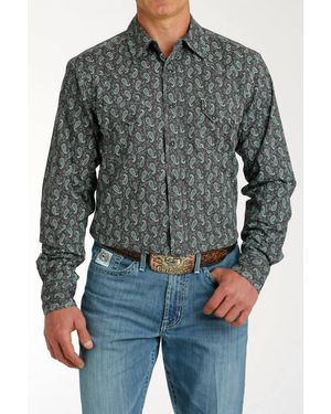 Cinch Modern Fit Long Sleeve Snap Shirt - Gray