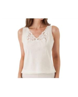 Shadowline Lingerie Velrose Cotton Batiste Camisole - White