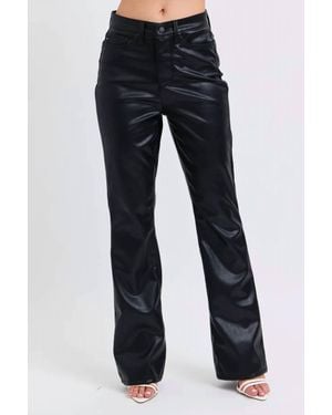 Judy Blue Tummy Control Faux Leather Boot Cut Pants - Blue