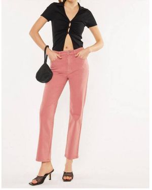 Kancan Ultra High Rise 90's Straight Jeans - Red