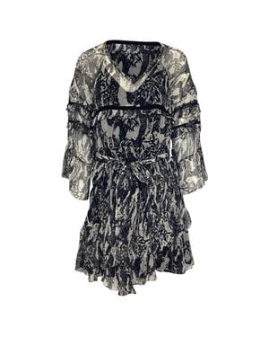 IRO Clash Chiffon Ruffle Mini Dress - Black