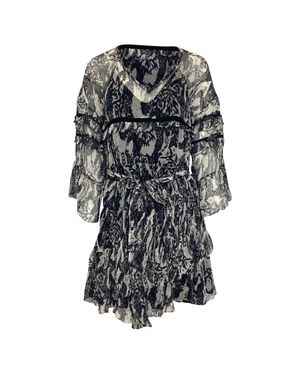 IRO Clash Chiffon Ruffle Mini Dress - Black