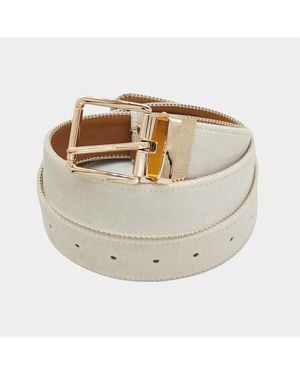 Fashnzfab Solid Faux Suede Belt - Metallic