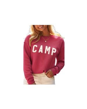 Oat Collective Camp Long Sleeve Sweatshirt - Red