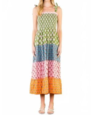 Thml Tie Strap Tiered Maxi Dress - Yellow