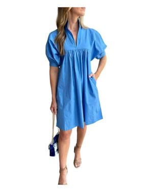 Never A Wallflower High Neck Dress - Blue