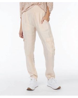 EsQualo Tana Rib Cupro Pants - Natural