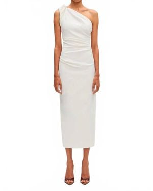 Misha Aubree One Shoulder Midi Dress - White