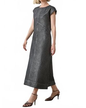 Lilla P Metallic Seamed Dress - Black