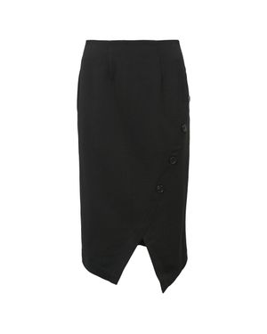 Iris & Ink Asymmetrical Midi Pencil Skirt - Black