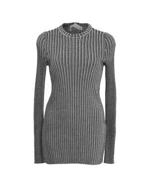 Victoria Beckham Metallic Body-Con Rib Mini Dress - Gray