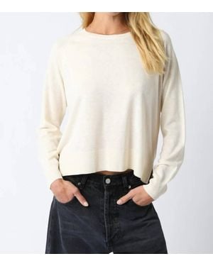 Olivaceous Natalie Relaxed Fit Knit Sweatshirt - White