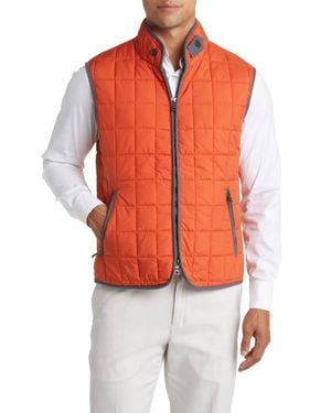 Scott Barber Quilted Water-Resistant Puffer Vest - Orange