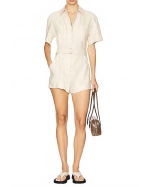 Jonathan Simkhai Aspen Linen-Blend Romperx - White