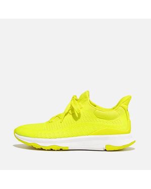 Fitflop Vitamin Ffx Glow-In-The-Dark Knit Sports Sneakers Polyester Knit/Lycra/Tpu - Yellow