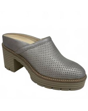 Softwaves Mansi Heeled Mule Clogs - Gray