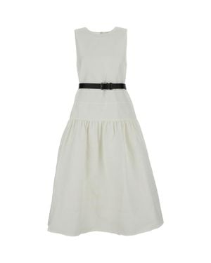 Mantu Pristine Dress With Silhouette - White
