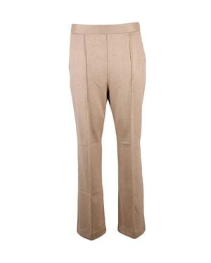 MM by Max Mara Straight-Leg Pants With Minimalist Design - Natural
