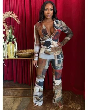 TRUEDAMES Gallery Muse Button-Down Set - Red