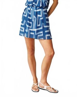 Bella Dahl Pleated Mini Skirt - Blue
