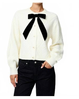 French Connection Kitty Bobble Contrast Cardigan - White